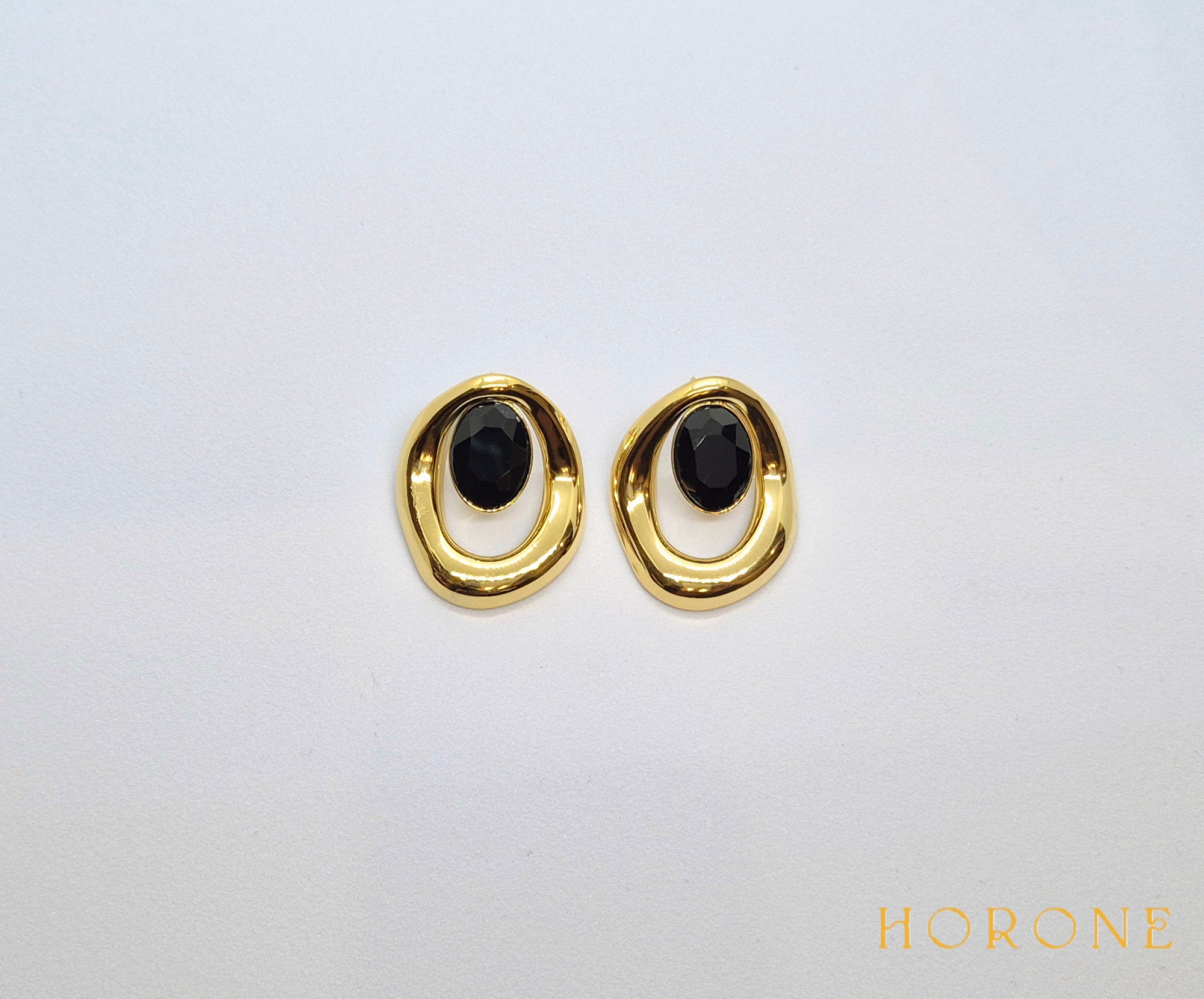 Boucles d'oreilles "Sandra" • Acier inoxydable doré