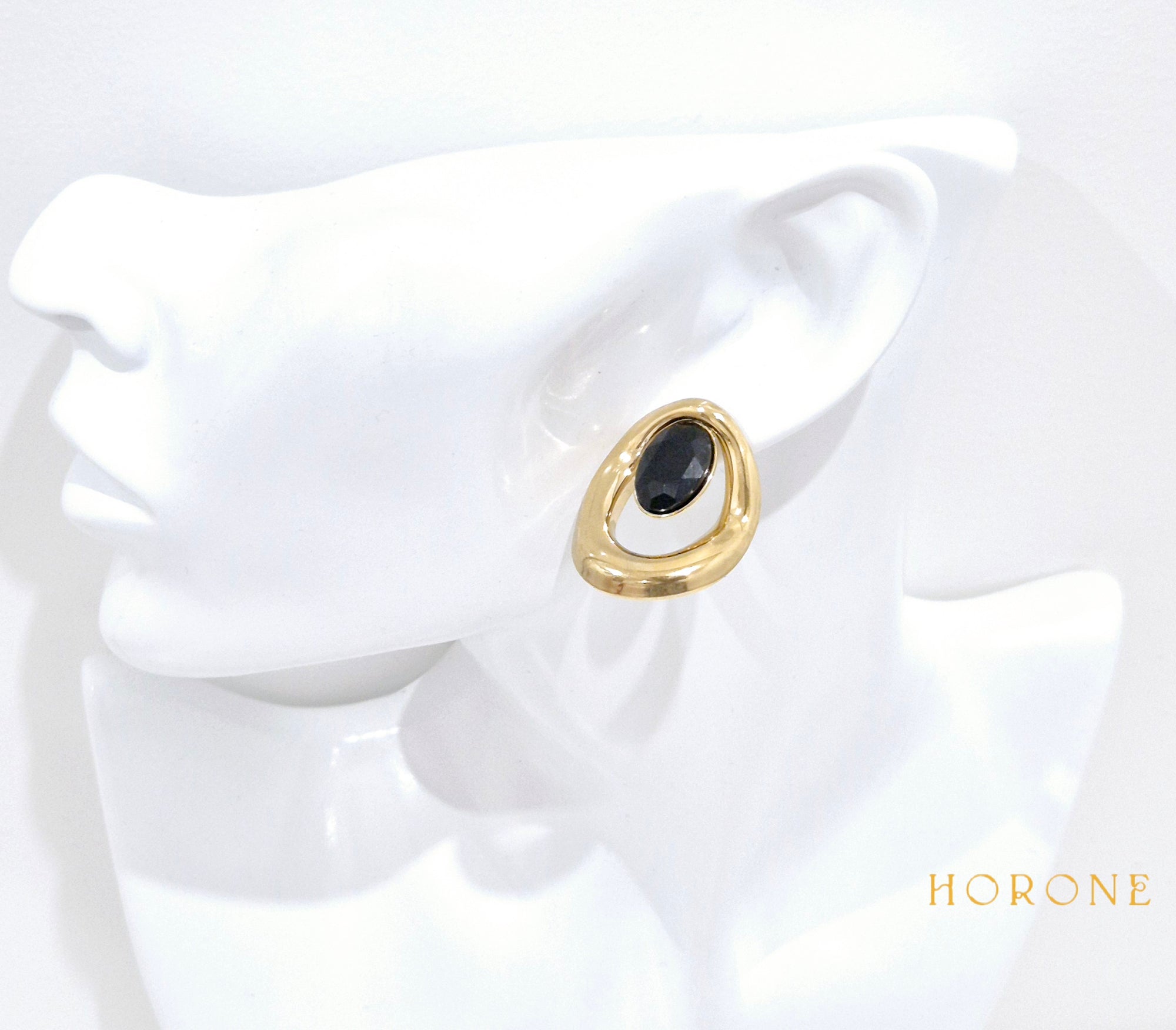Boucles d'oreilles "Sandra" • Acier inoxydable doré