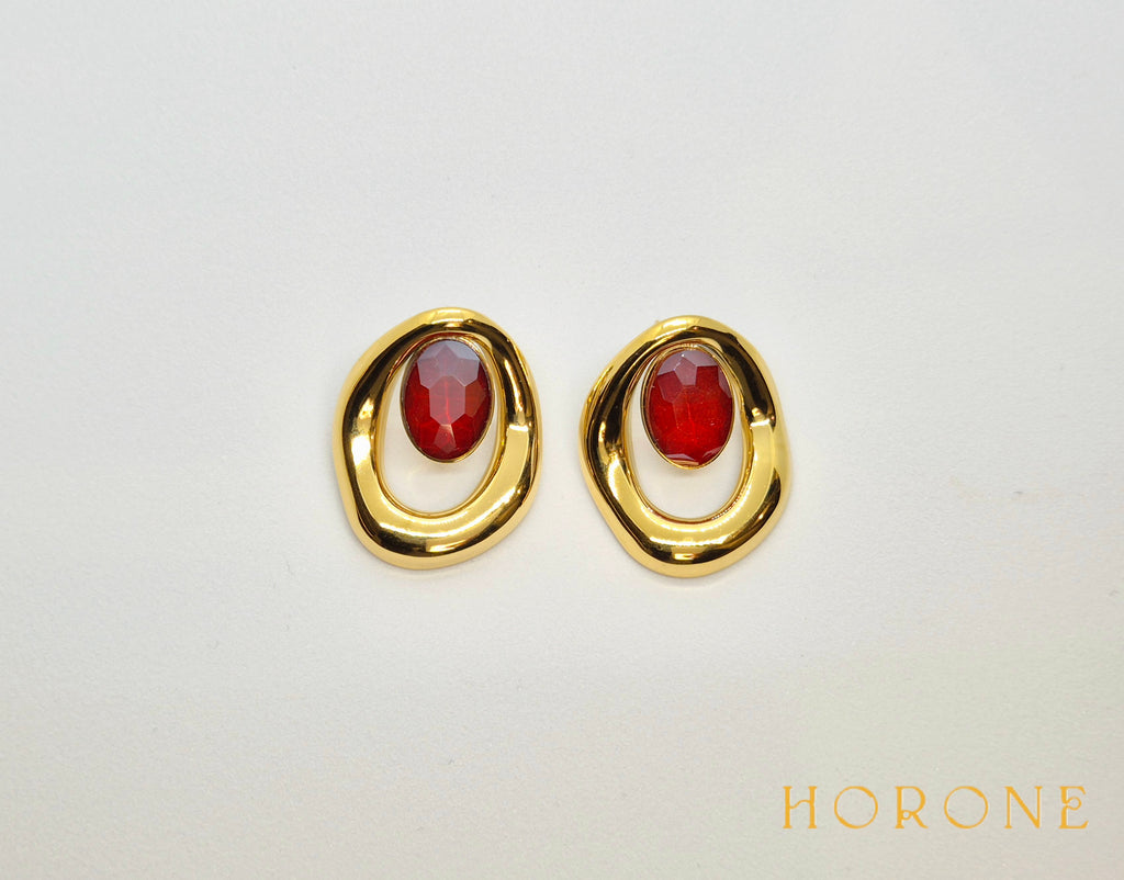 Boucles d'oreilles "Sandra" • Acier inoxydable doré