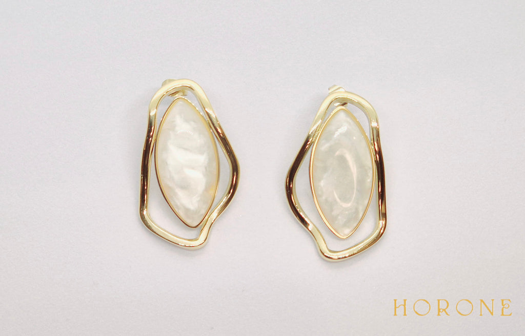 Boucles d'oreilles "Coralie" • Acier inoxydable doré