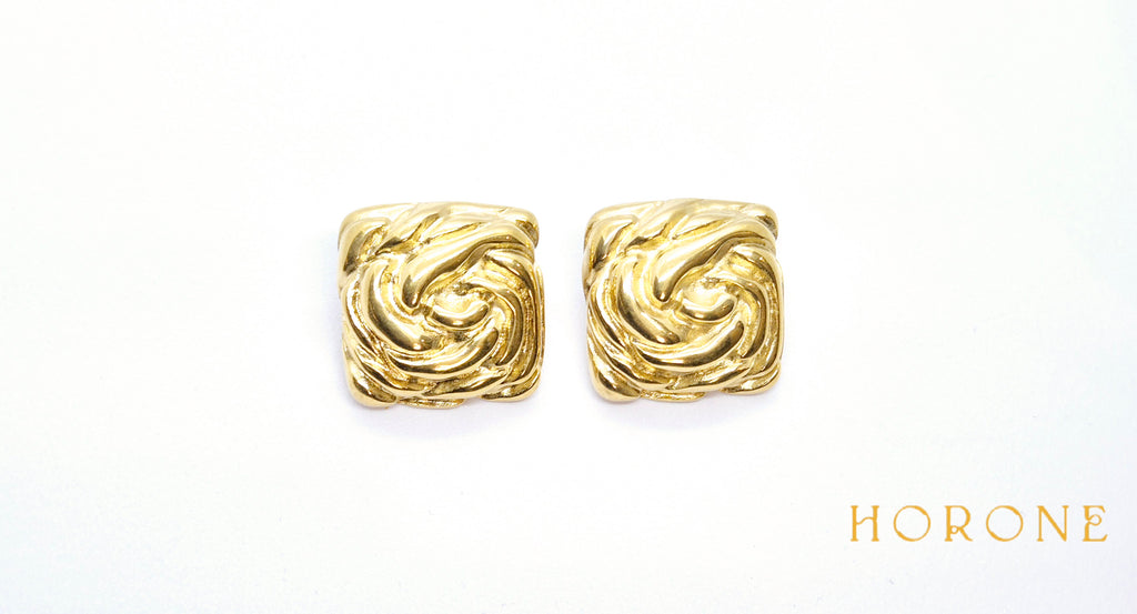 Boucles d'oreilles "Sania" • Acier inoxydable doré
