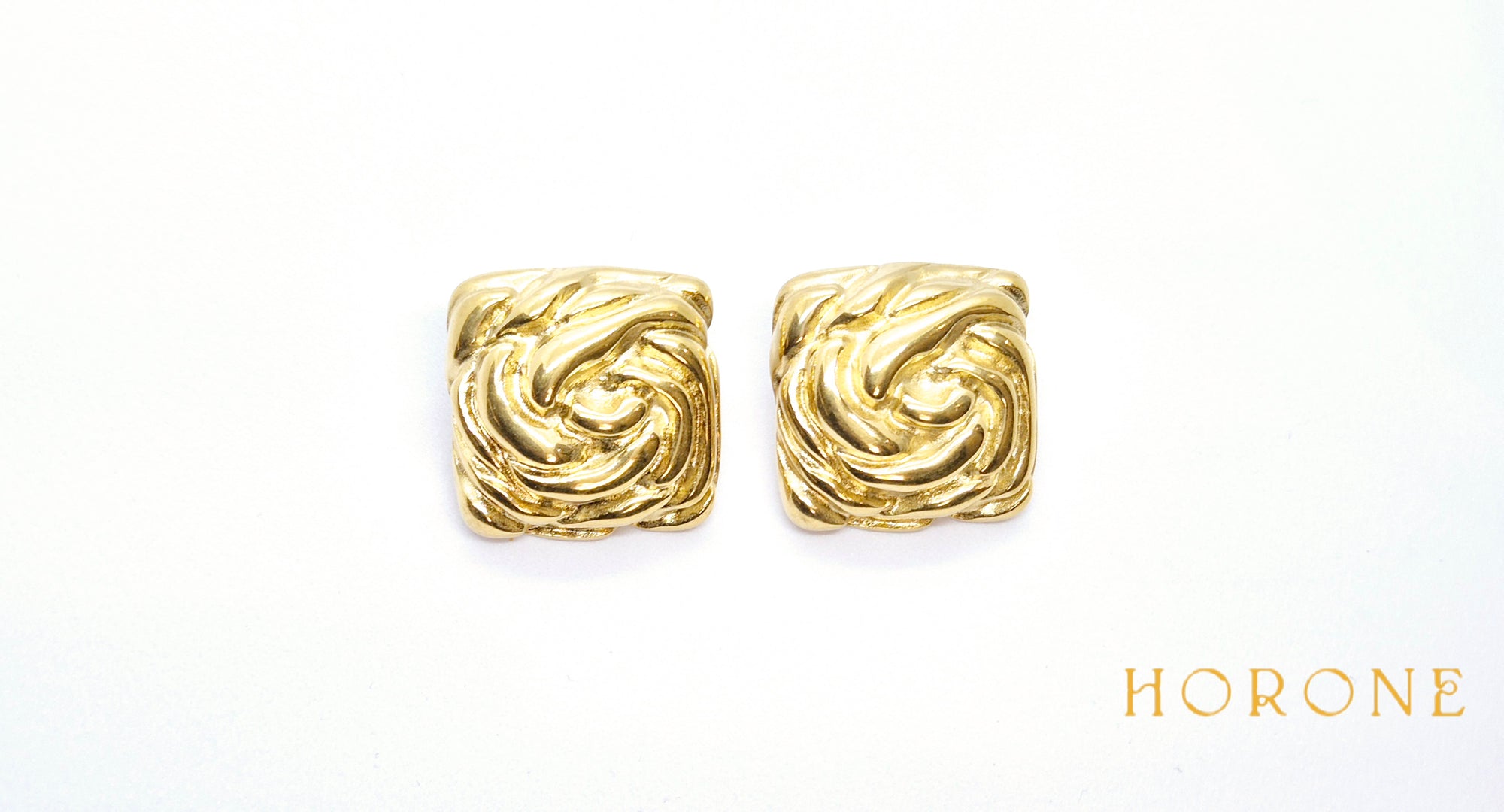 Boucles d'oreilles "Sania" • Acier inoxydable doré