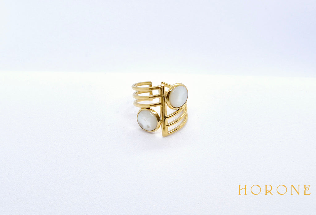 Bague "Tjilel" • Acier inoxydable doré