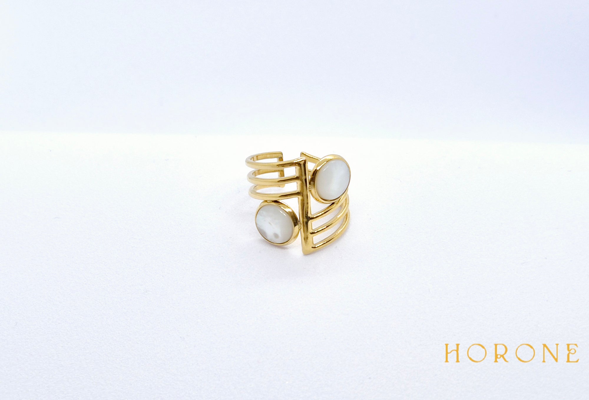 Bague "Tjilel" • Acier inoxydable doré