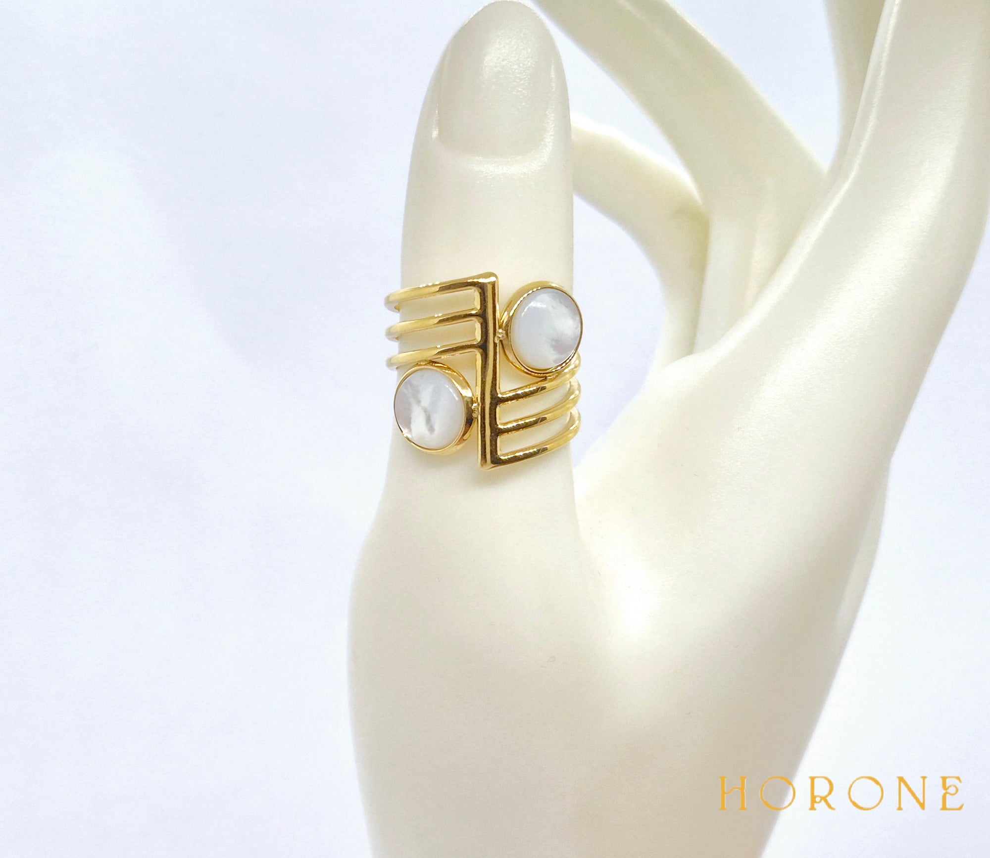 Bague "Tjilel" • Acier inoxydable doré