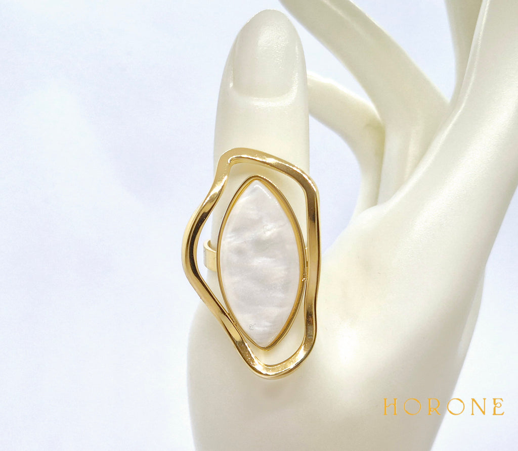 Bague "Coralie" • Acier inoxydable doré