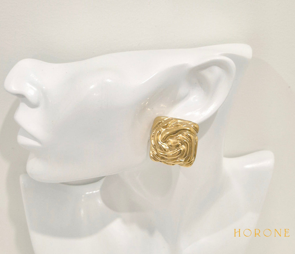 Boucles d'oreilles "Sania" • Acier inoxydable doré