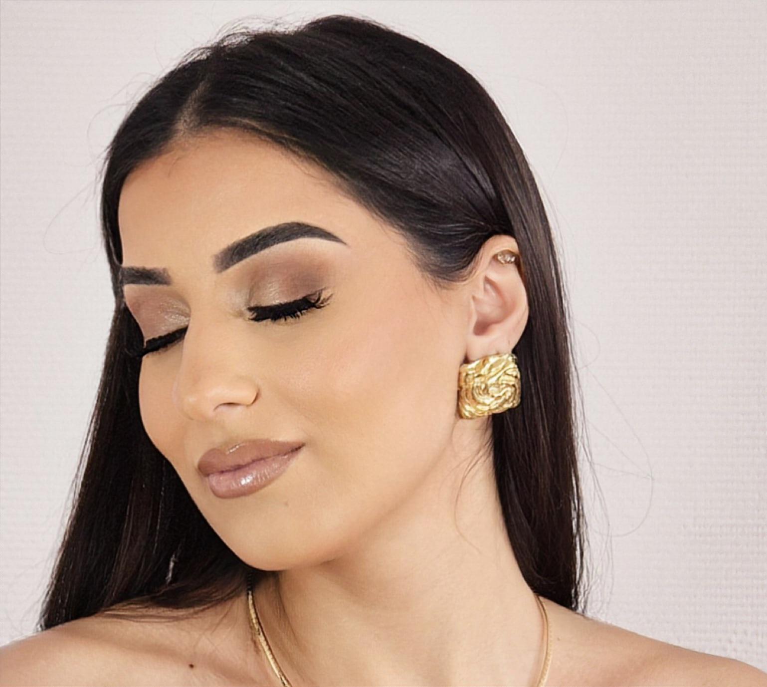Boucles d'oreilles "Sania" • Acier inoxydable doré