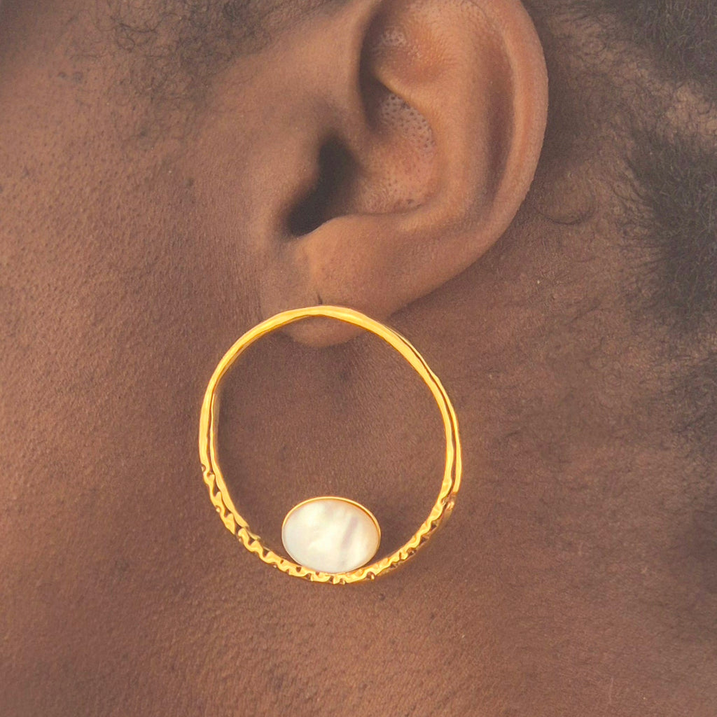 Boucles d'oreilles "Tjilel" • Acier inoxydable doré