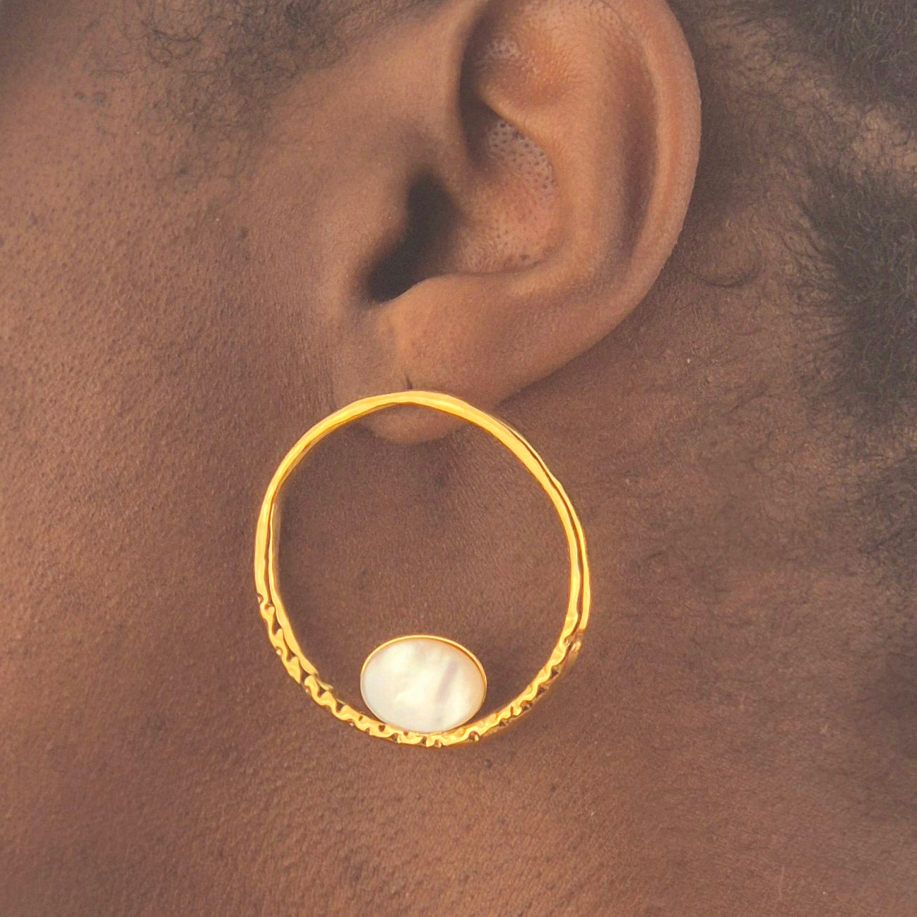 Boucles d'oreilles "Tjilel" • Acier inoxydable doré