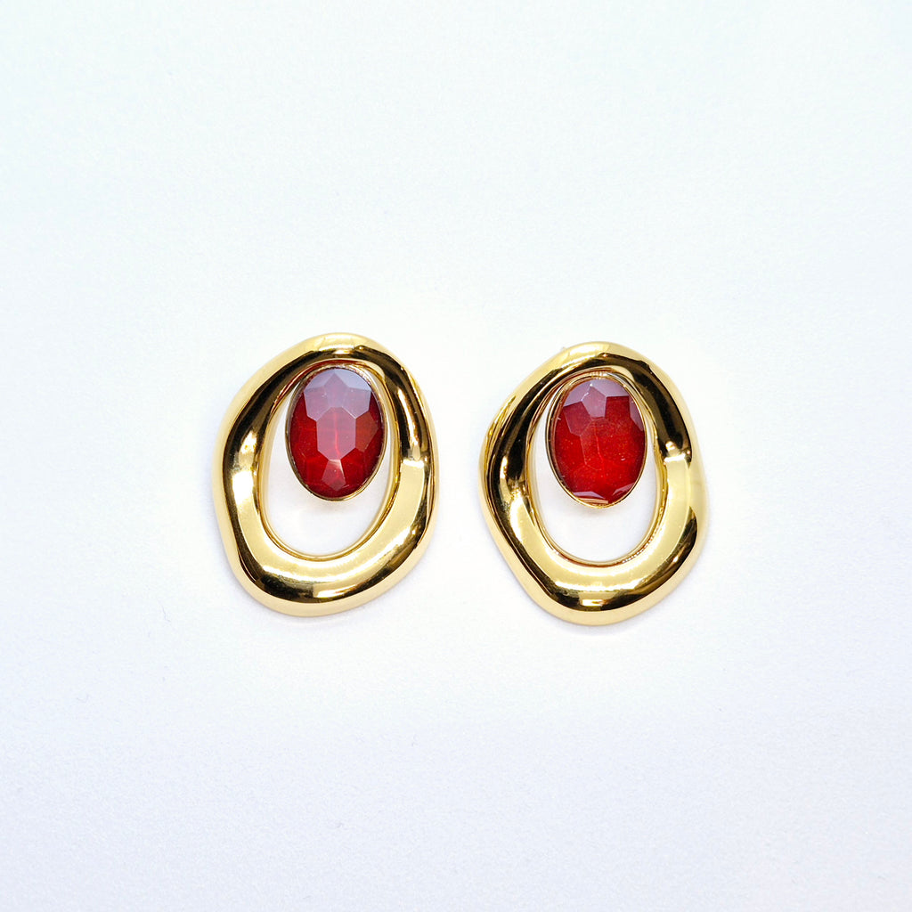 Boucles d'oreilles "Sandra" • Acier inoxydable doré