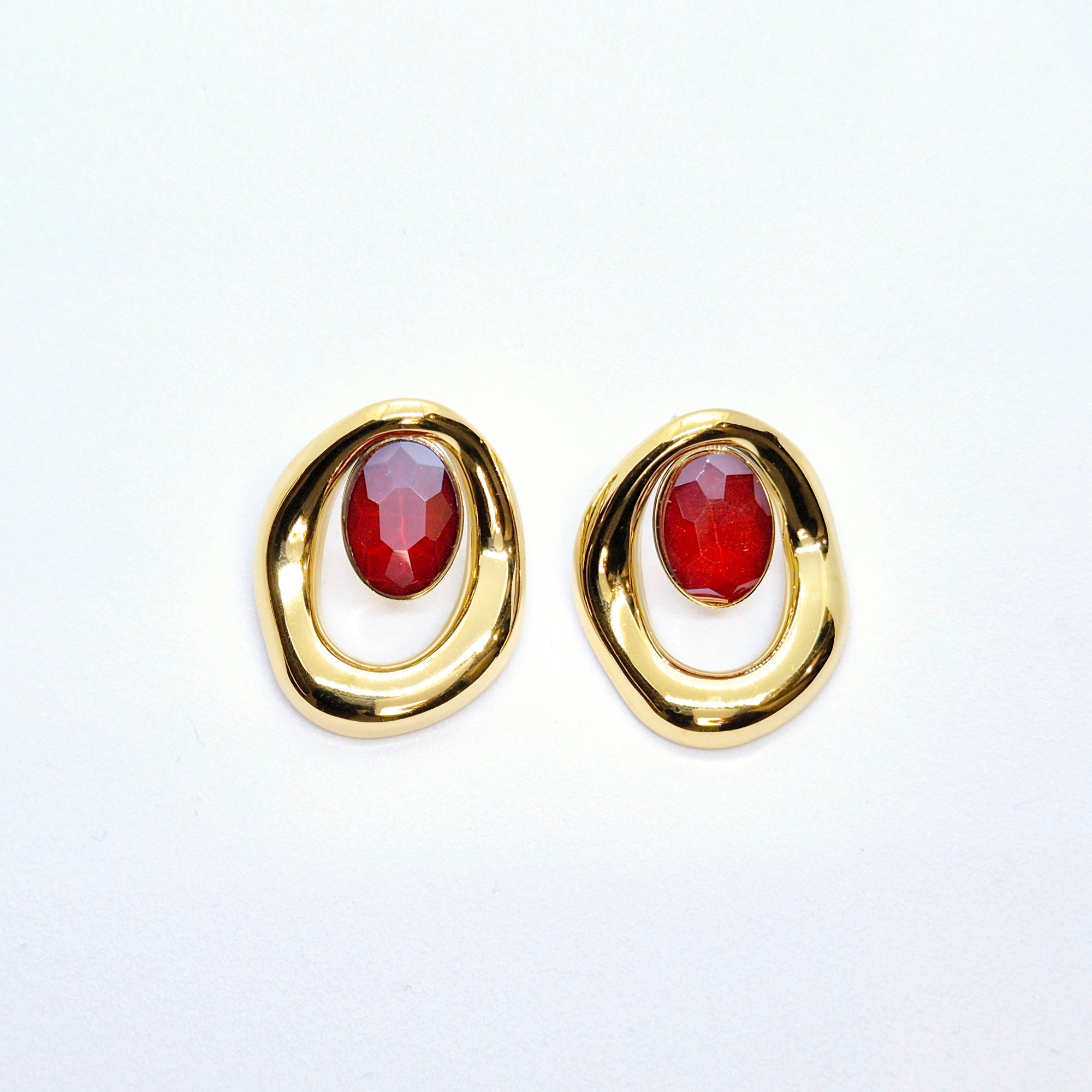 Boucles d'oreilles "Sandra" • Acier inoxydable doré