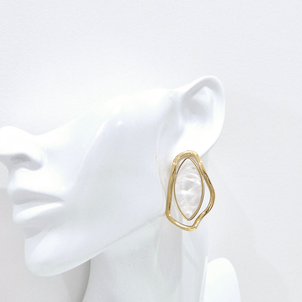 Boucles d'oreilles "Coralie" • Acier inoxydable doré
