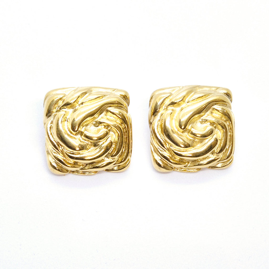 Boucles d'oreilles "Sania" • Acier inoxydable doré