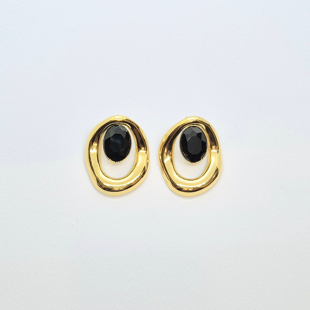 Boucles d'oreilles "Sandra" • Acier inoxydable doré