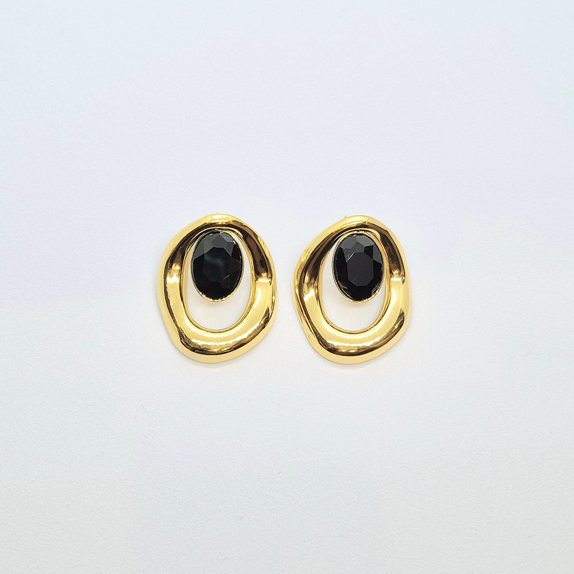 Boucles d'oreilles "Sandra" • Acier inoxydable doré